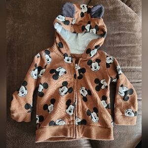 H&M toddler Disney Mickey zip up sweatshirt, size 6m